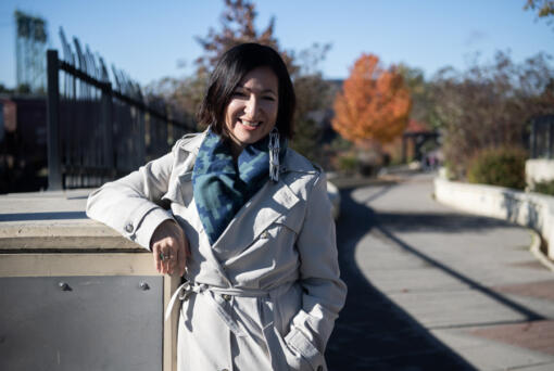 Confluence Executive Director Leah Altman visits the Land Bridge, which is one of five riverside sites the nonprofit has completed. Based in Vancouver, Confluence is a nonprofit agency that works to popularize local tribal history and contemporary culture.