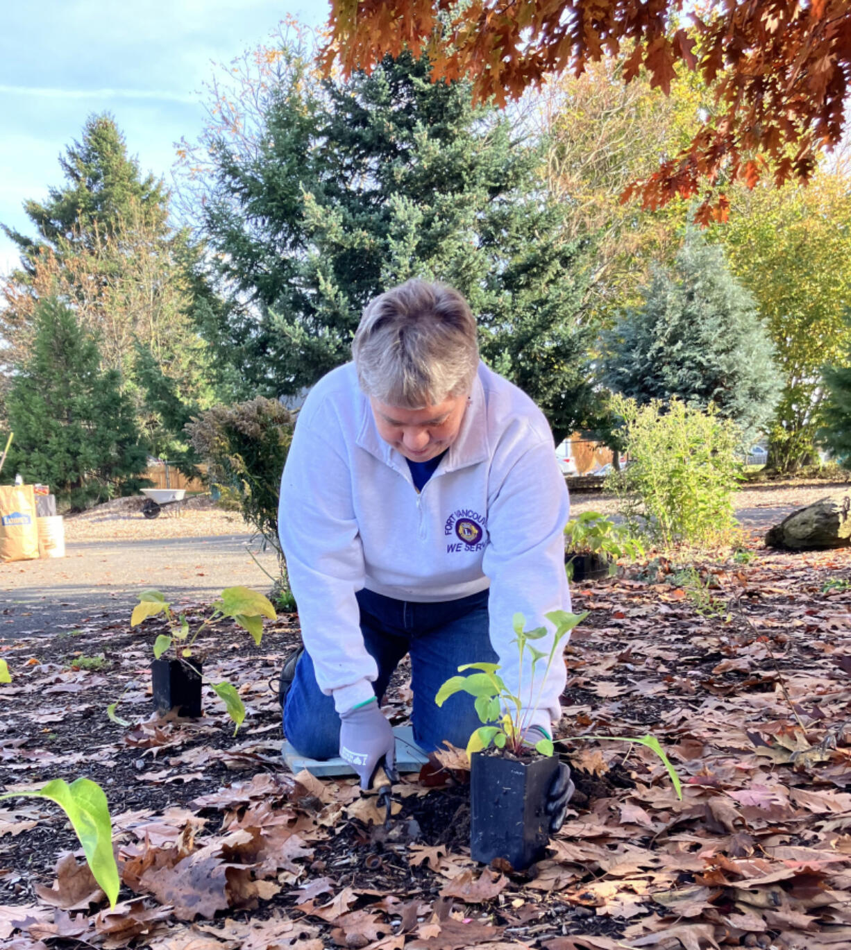 Fort Vancouver Lions Club member Diane joined a recent Flora &amp; Fauna Friday event on Nov. 8 at The Downs Neighborhood Park in central Vancouver.