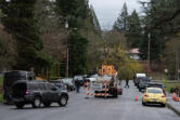 Law enforcement officers respond to the scene of a shooting in Camas on Thursday morning, Nov. 14, 2024.