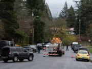 Law enforcement officers respond to the scene of a shooting in Camas on Thursday morning, Nov. 14, 2024.