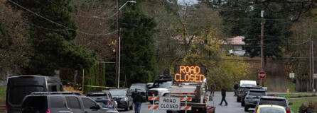 Law enforcement officers respond to the scene of a shooting in Camas on Thursday morning, Nov. 14, 2024.