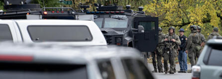 Law enforcement officers respond to the scene of a shooting in Camas on Thursday morning, Nov. 14, 2024.