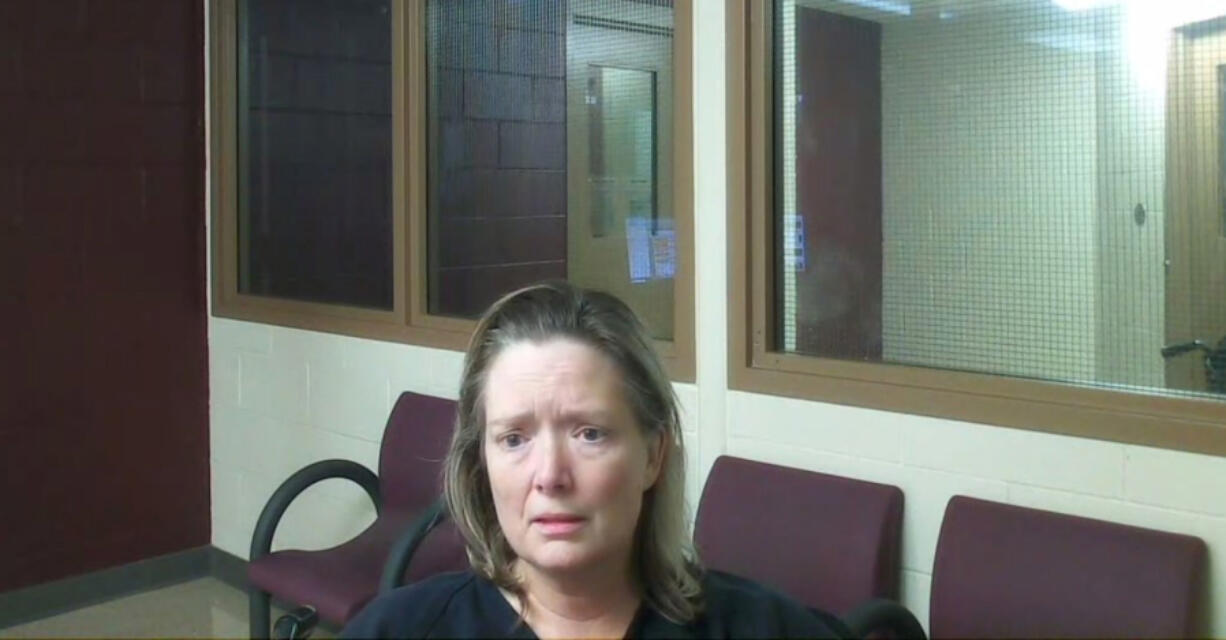 Karen Baker, then 52, appears in August 2023 in Clark County Superior Court on suspicion of vehicular homicide and driving under the influence. She pleaded guilty Friday, and a judge sentenced her to more than eight years in prison.