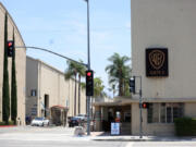 An entrance to the Warner Bros. studio lot in Burbank, California, on June 2, 2021.