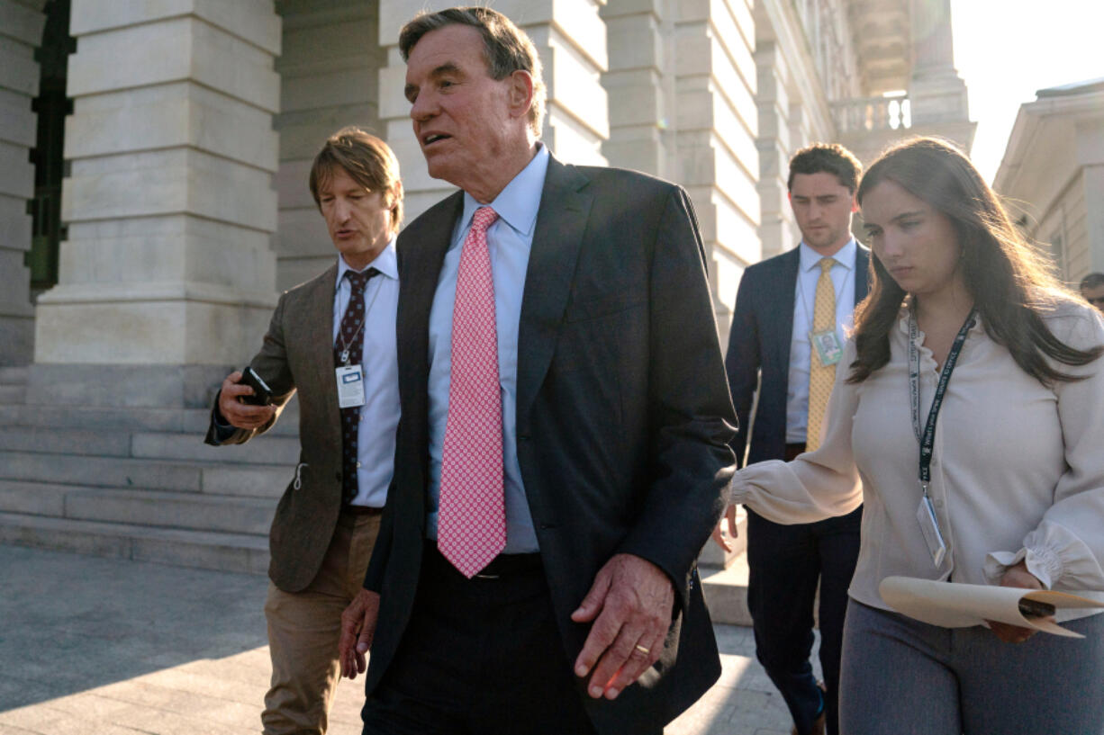 U.S. Sen. Mark Warner (D-VA) departs the Capitol following a vote on July 8, 2024 in Washington, DC. Several Democratic members of Congress have urged President Joe Biden to withdraw from the presidential race after his June 27 debate against presumed Republican nominee Donald Trump. Concerns about Biden&rsquo;s age and perceived slowing down have intensified, with critics fearing these issues could undermine his ability to effectively challenge Trump in the upcoming election.