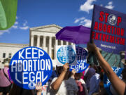 Abortion rights and anti-abortion rights activists are protesting in front of the US Supreme Court in Washington, DC on June 24, 2024. This demonstration marks the second anniversary of the court&rsquo;s Dobbs v. Jackson Women&rsquo;s Health Organization ruling, which reversed federal protections for access to abortions.