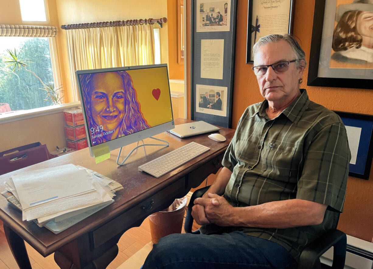 Marc Klaas, father of murder victim Polly Klaas, at his home in Sausalito, California, on Sunday, Oct, 1, 2023. His daughter Polly, who was 12 at the time, was kidnapped and strangled to death 30 years ago. Her killer Richard Allen Davis remains on death row at San Quentin State Prison.