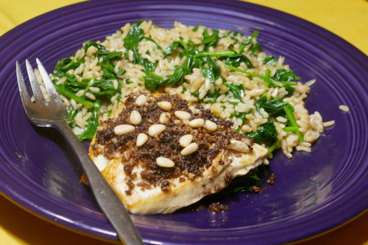 Crusty Chicken With Florentine Rice.