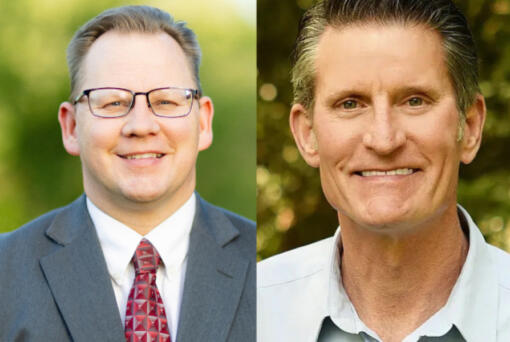 Superintendent of Public School candidates Chris Reykdal (left) and David Olson (right).