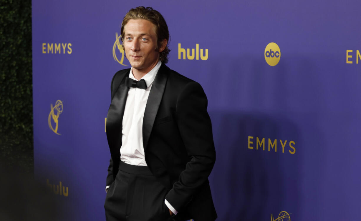 Jeremy Allen White arrives Sept. 15 at the 76th Primetime Emmy Awards at the Peacock Theater in Los Angeles. (Allen J.