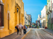 Mariachi on the streets of colonial Campeche city, Mexico.