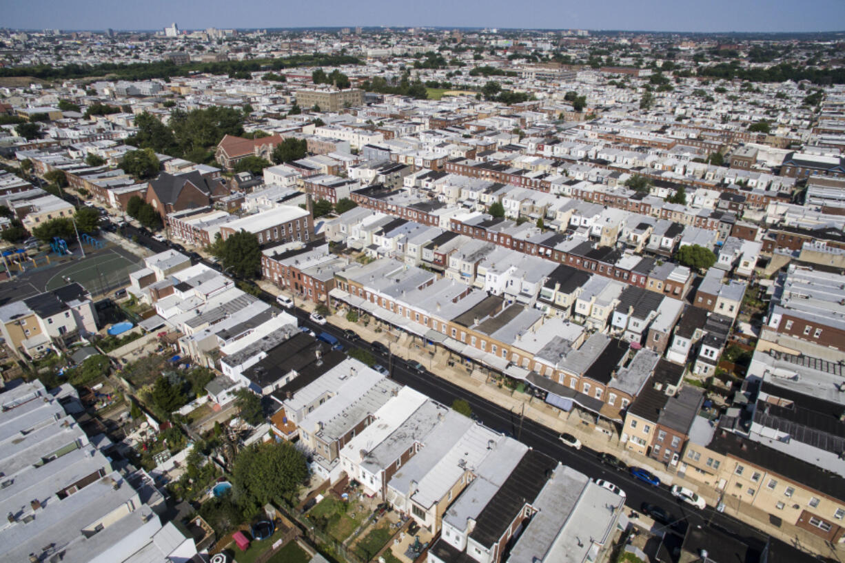 Homes in the Port Richmond section of Philadelphia in 2021. A new report by the National Association of Realtors found that across the country, the share of first-time homebuyers is shrinking and the typical first-time buyer is getting older.