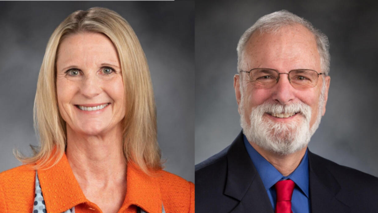 State Sen. Patty Kuderer, D-Bellevue, left, holds a 15-point lead over Sen. Phil Fortunato, R-Auburn, in the Washington insurance commissioner race.