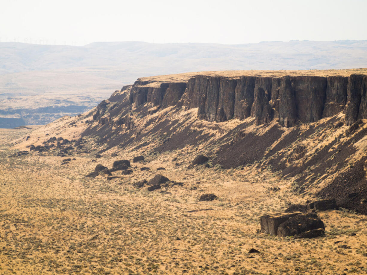 Columbia River Basin basalt cliffs in Washington.