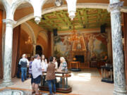 People taste wine at St. Helena&rsquo;s Del Dotto Estate Winery &amp; Caves on Sept. 21, 2017, in California&rsquo;s Napa Valley.