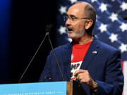 UAW President Shawn Fain speaks during a rally for the Michigan Democrats at MotorCity Casino, Sound Board Theater in Detroit on Election Day, Tuesday, Nov. 5, 2024.