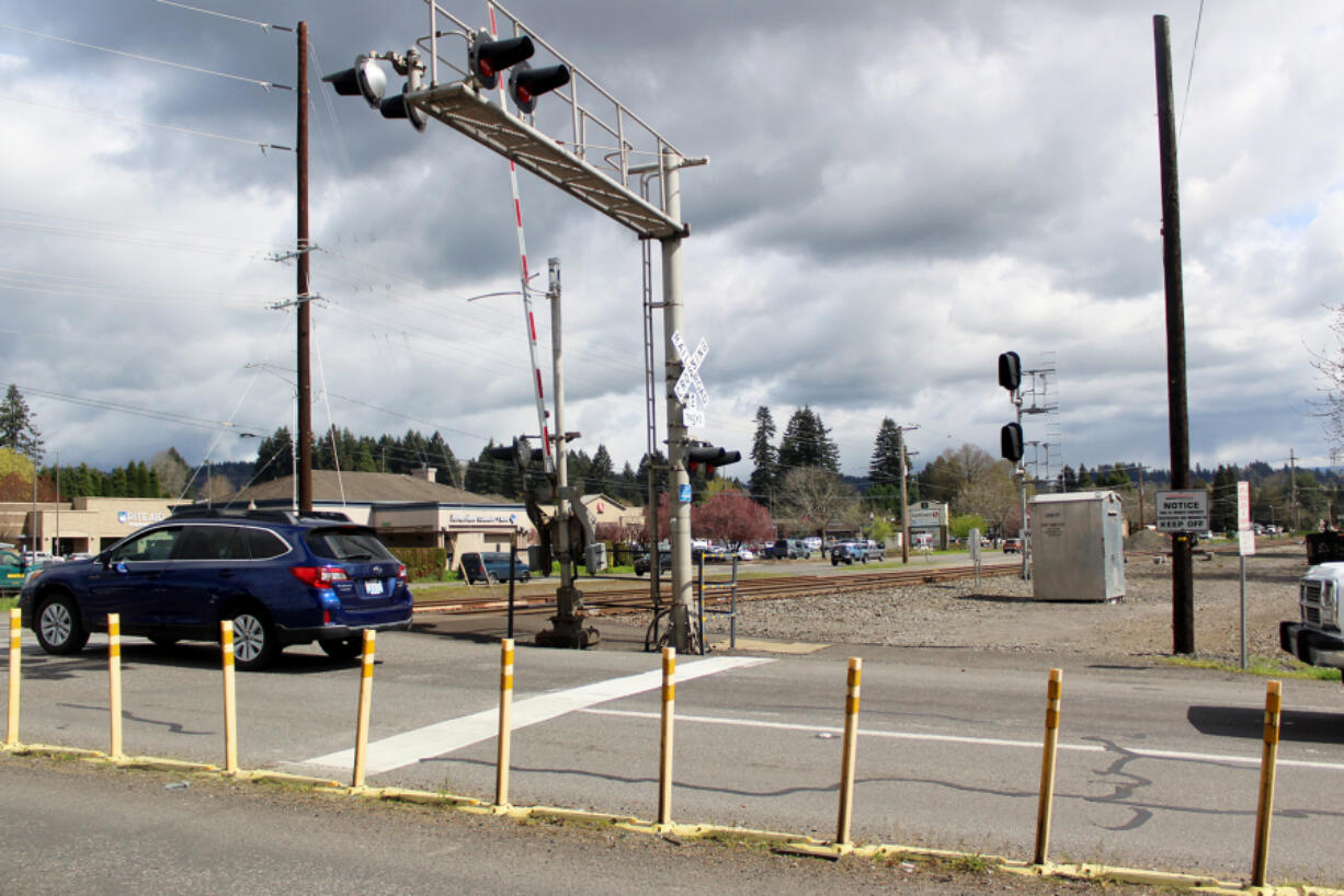 Drivers make their way through the intersection of Evergreen Way and 32nd Street in Washougal in 2022.