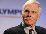 Ted Turner attends a live discussion of &ldquo;They Made America&rdquo; at the Broadhurst Theatre on Oct. 7, 2004, in New York.