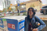 Ember Chow, 24, cast a friend&rsquo;s ballot at a ballot drop box in the U District on Election Day.