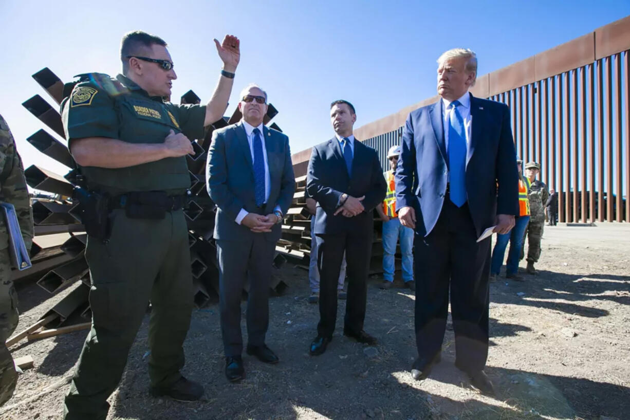 Donald Trump visits the U.S.-Mexico border in 2019.