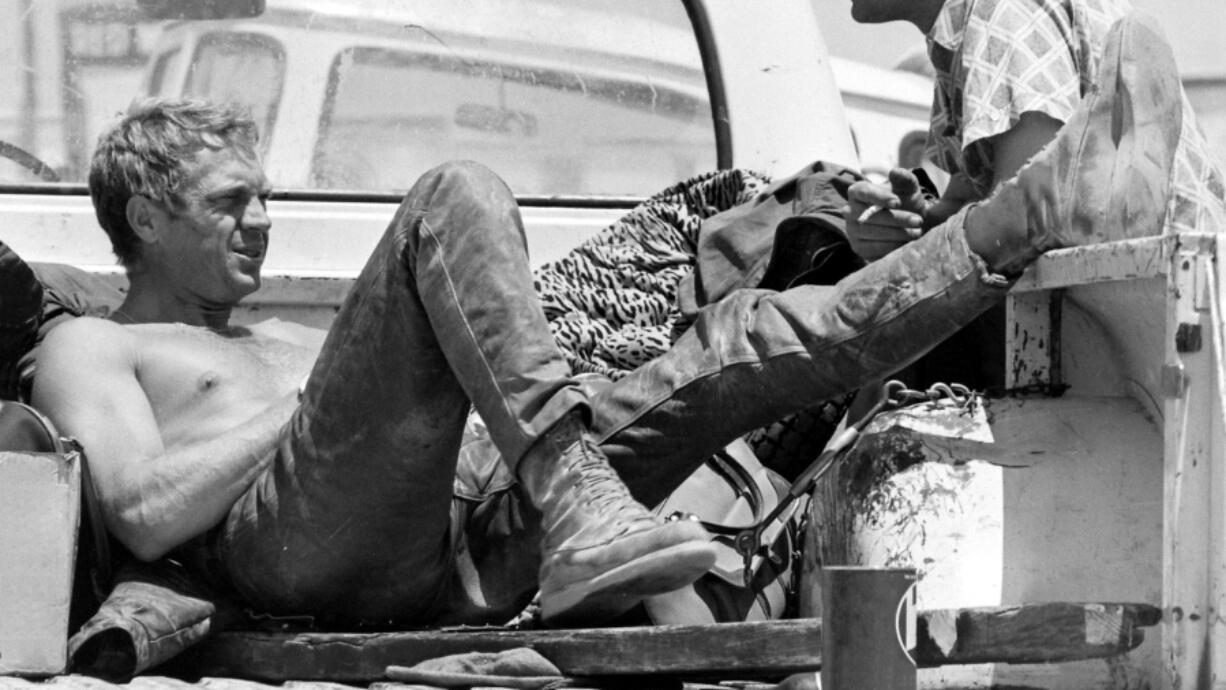 Legendary film actor Steve McQueen wearing his Red Wing boots. The Minnesota company is working with his family on a new campaign.