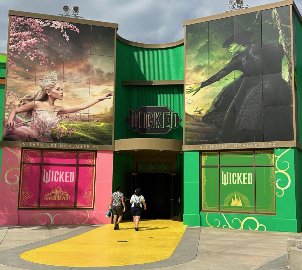 Universal Studios visitors enter the remodeled building that&rsquo;s now home to Wicked: The Experience in Orlando, Fla.