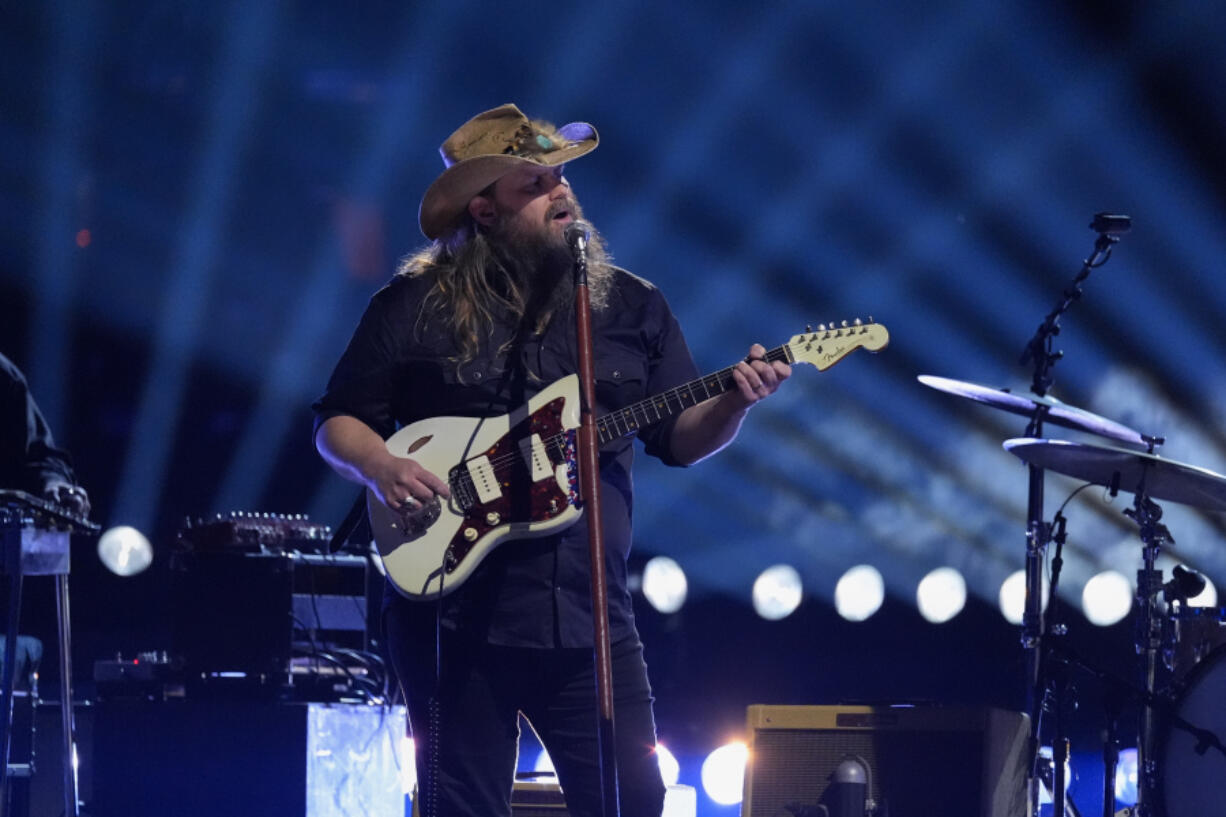 Chris Stapleton performs during the 58th Annual CMA Awards on Wednesday, Nov. 20, 2024, at Bridgestone Arena in Nashville, Tenn.