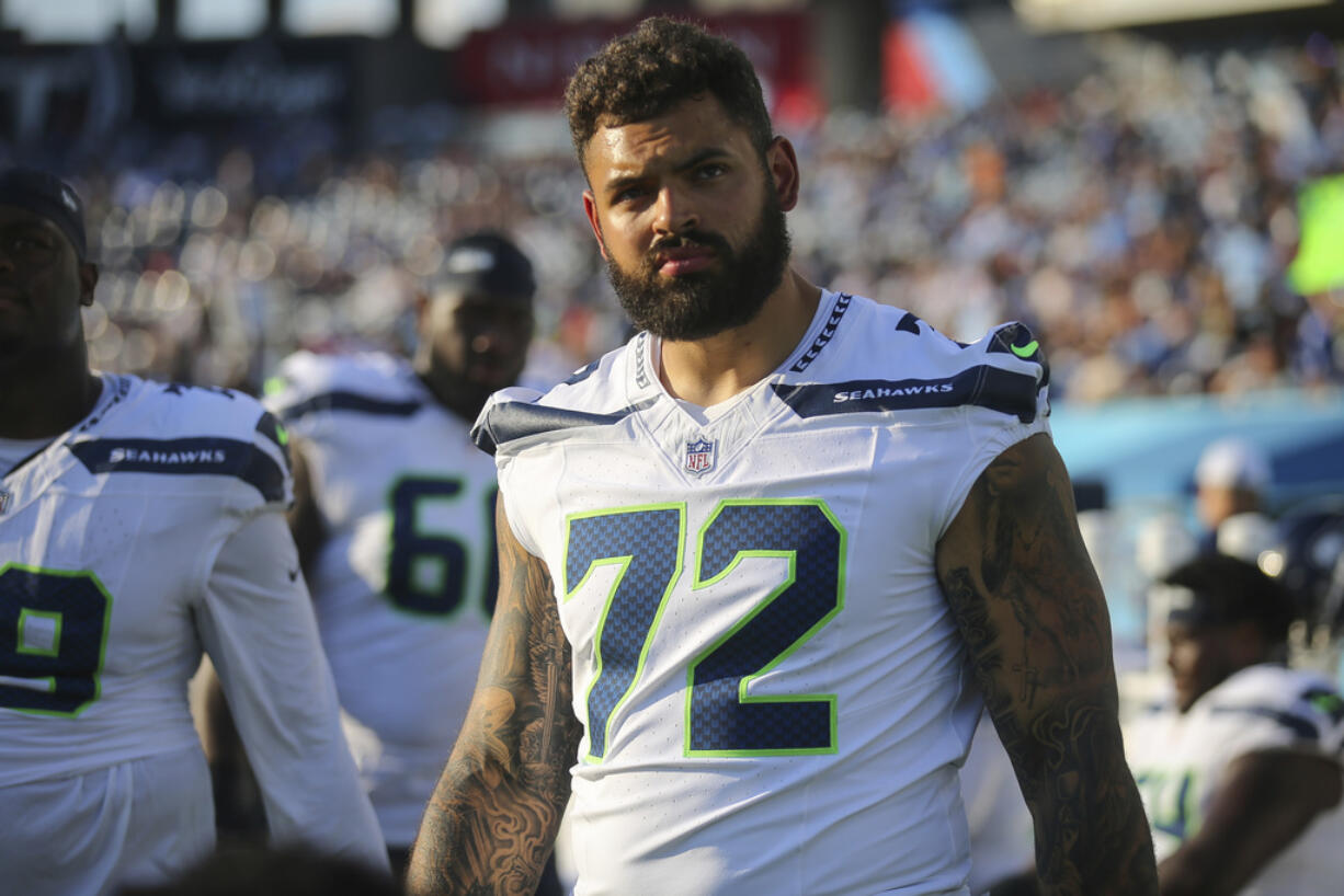 Seattle Seahawks offensive tackle Abraham Lucas (72) was activated off the physically unable to perform list on Wednesday, Nov. 13, 2024, and could make his first start of the season on Sunday at San Francisco.