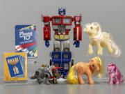 This undated photo provided by the The Strong museum, in Rochester, NY, shows the 2024 National Toy Hall of Fame Inductees: My Little Pony, Phase 10, and Transformers.