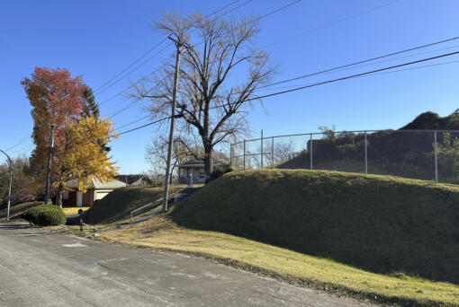 Joan Heckenberg's home, which sits atop the last remaining Native American mound in St. Louis, is seen here on Wednesday, Nov. 20, 2024.