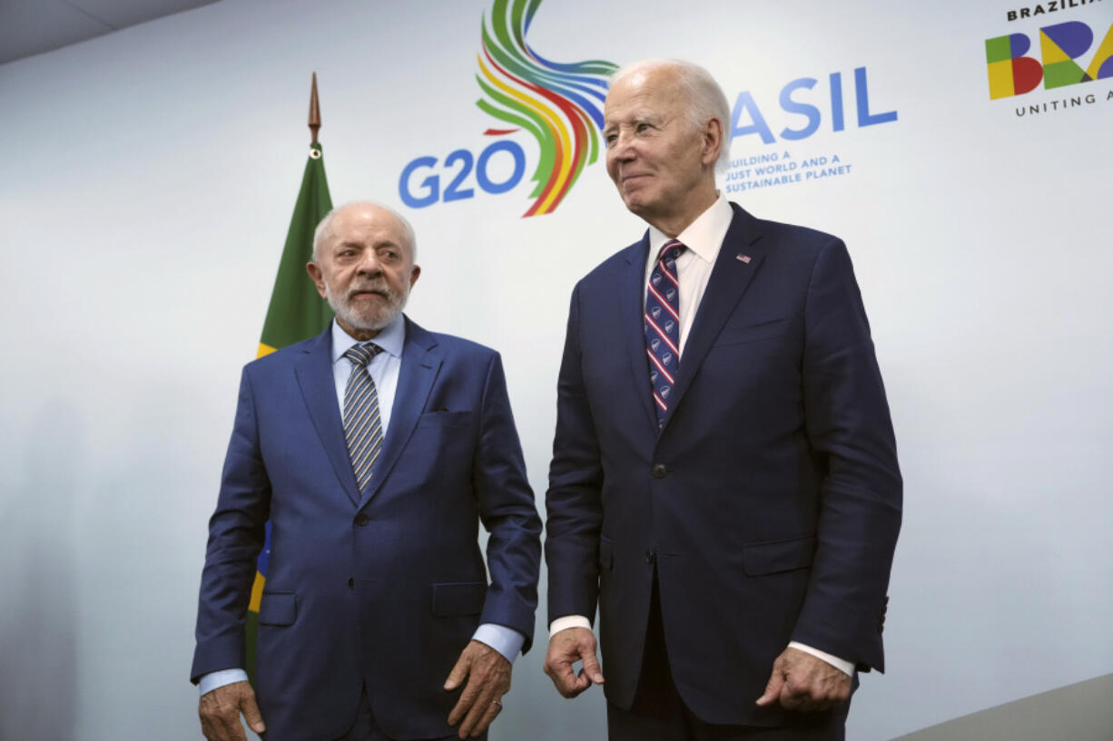 President Joe Biden and Brazil&#039;s President Luiz Inacio Lula da Silva meet during a working lunch at the G20 Leader&#039;s Summit at the Museum of Modern Art in Rio de Janeiro, Brazil on Tuesday, Nov. 19, 2024.