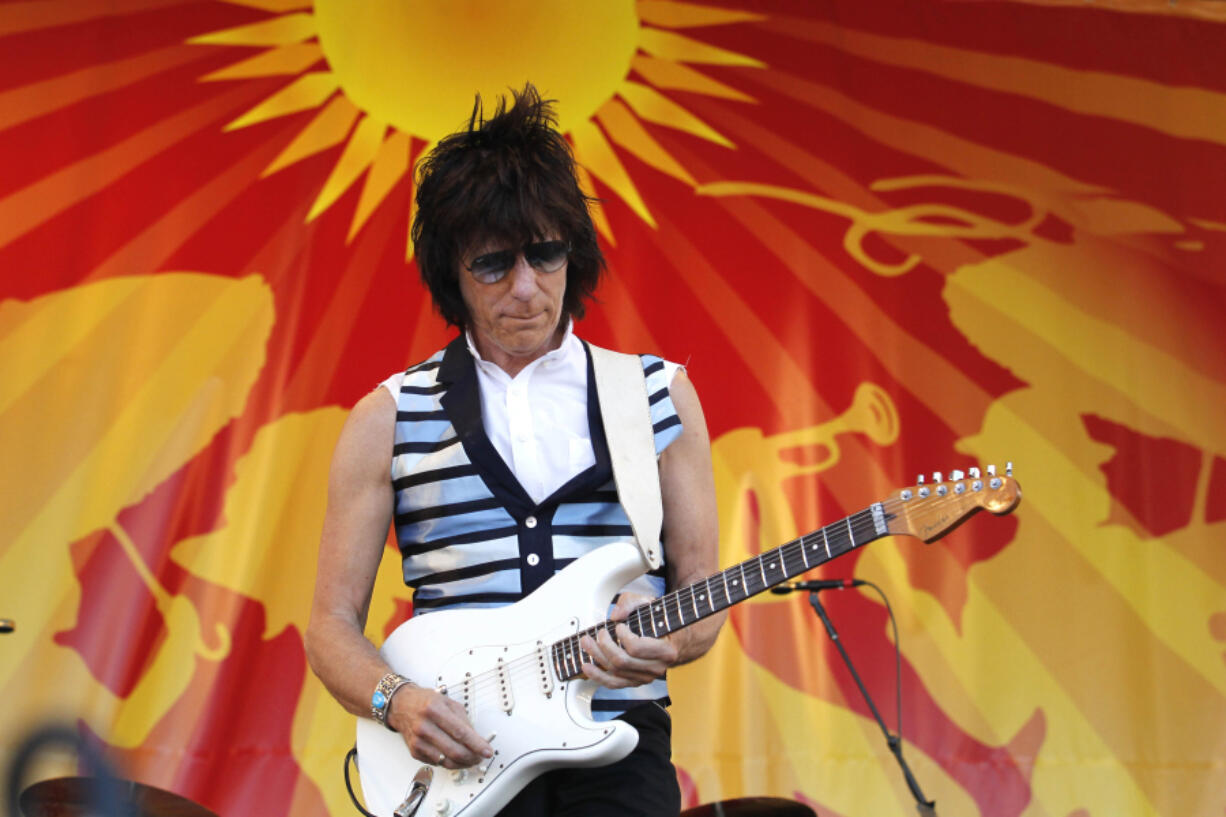 Rocker Jeff Beck performs April 29, 2011, at the Louisiana Jazz and Heritage Festival in New Orleans.