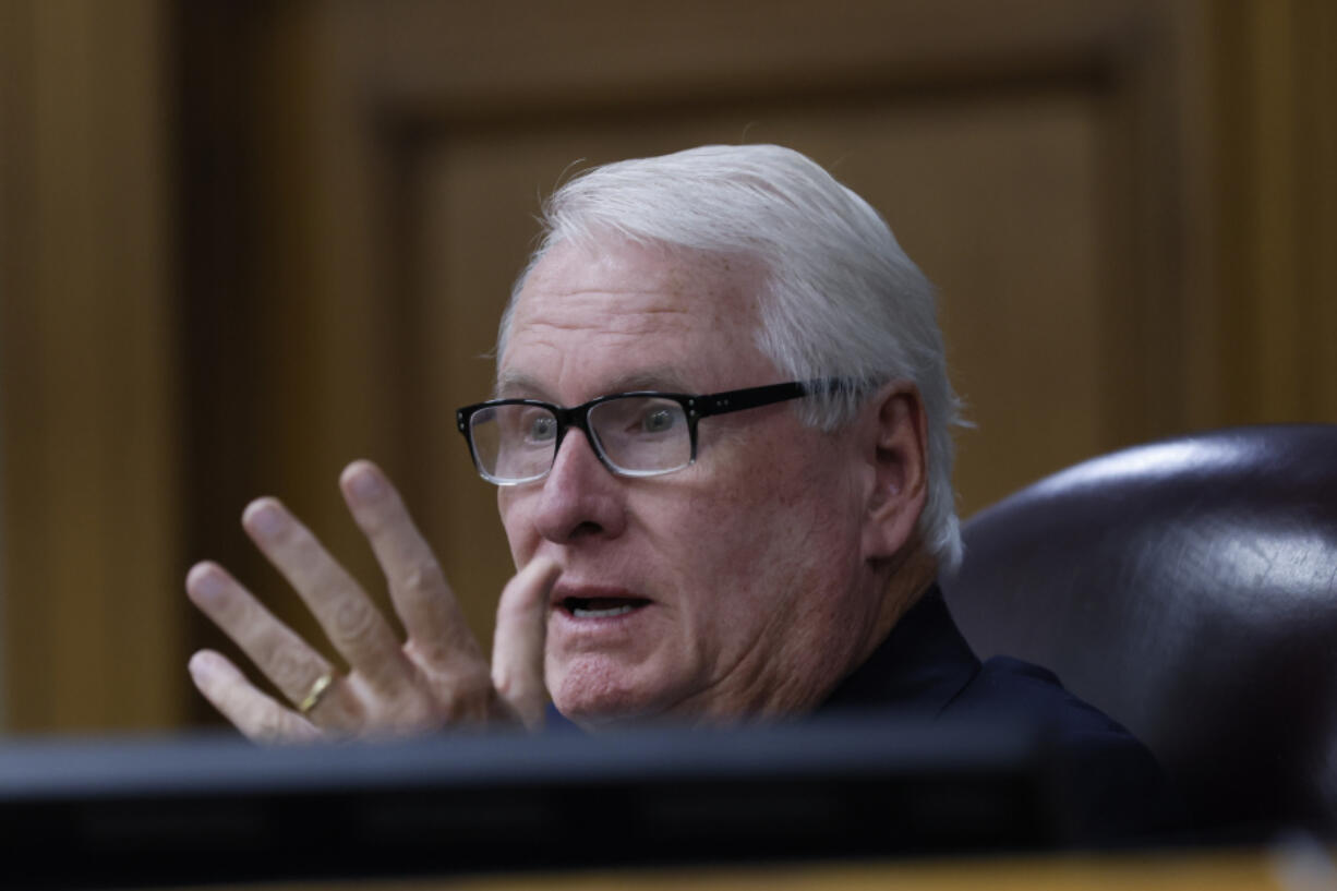 Superior Court Judge H. Patrick Haggard speaks during the trial of Jose Ibarra at Athens-Clarke County Superior Court on Monday, Nov. 18, 2024, in Athens, Ga.