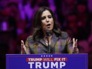 Rep. Elise Stefanik, R-N.Y., speaks before Republican presidential nominee former President Donald Trump at a campaign rally at Madison Square Garden, Sunday, Oct. 27, 2024, in New York.