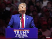 Republican presidential nominee former President Donald Trump speaks at a campaign rally at Madison Square Garden, Sunday, Oct. 27, 2024, in New York.