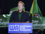 Washington Democratic Commissioner of Public Lands candidate Dan Upthegrove speaks at the Washington State Democrats watch party on Election Day, Tuesday, Nov. 5, 2024, in Seattle.