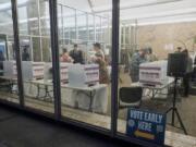 Voters cast their ballots at the Frank P. Zeidler Municipal Building during the first day of Wisconsin&rsquo;s in-person absentee voting Tuesday, Oct. 22, 2024, in Milwaukee.