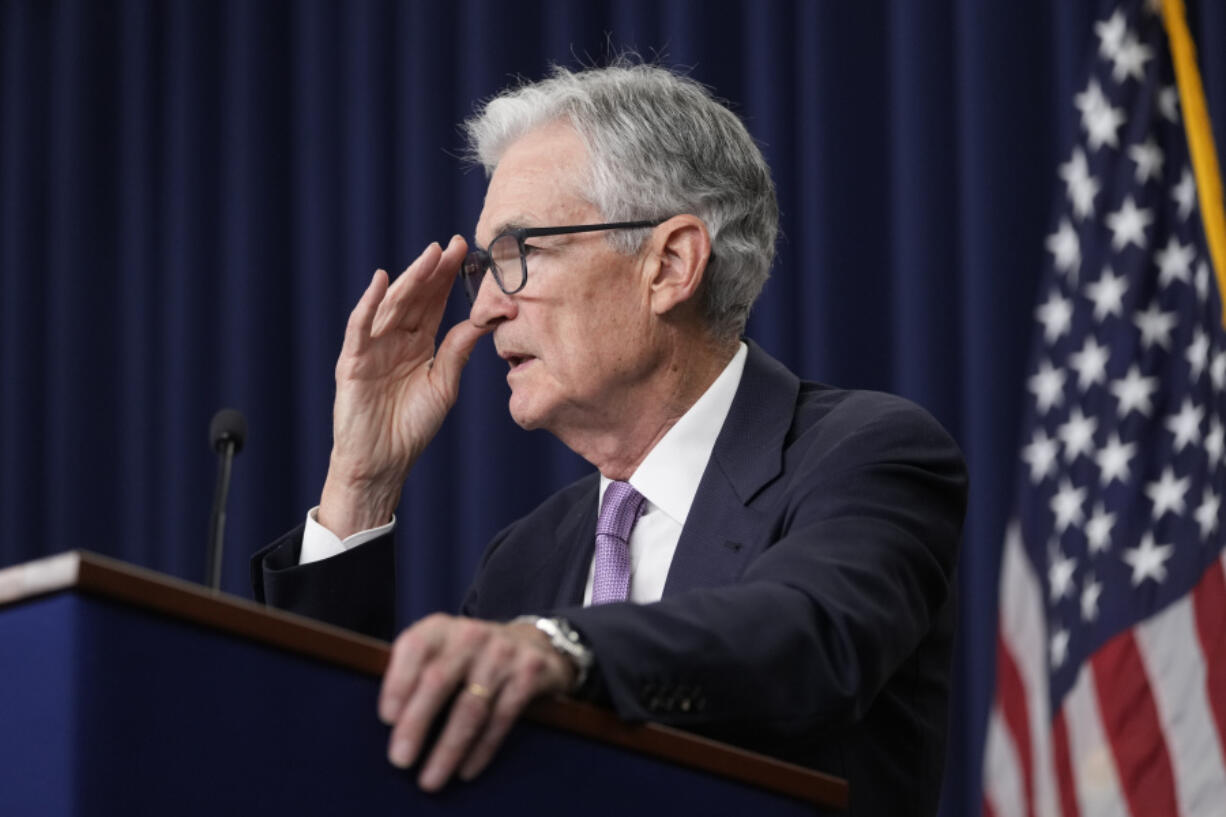 FILE - Federal Reserve Board Chairman Jerome Powell speaks during a news conference at the Federal Reserve in Washington, on Sept. 18, 2024.