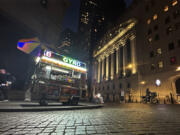 A food vendor&#039;s cart is parked across from the New York Stock Exchange on Wednesday, Oct. 30, 2024.