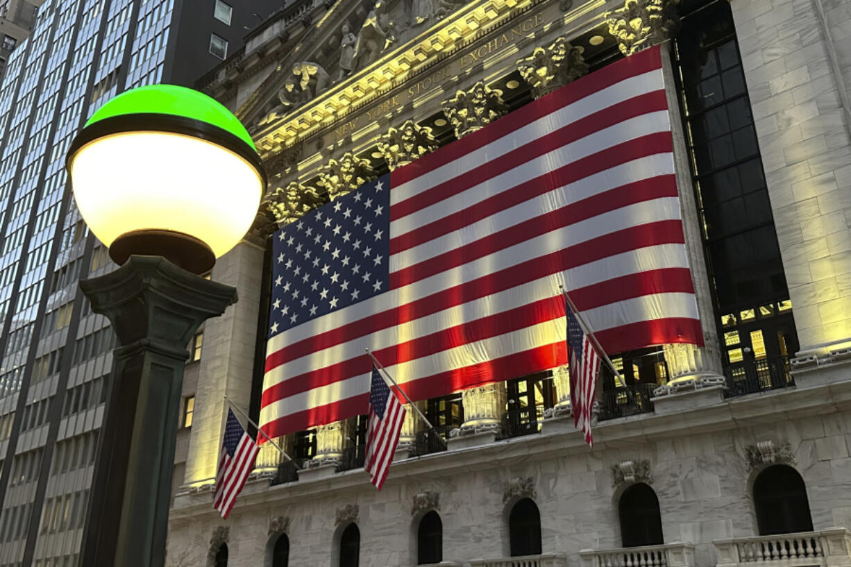 The American flags hangs on the facade of the New York Stock Exchange in New York&rsquo;s Financial District on Tuesday, Nov. 5, 2024.