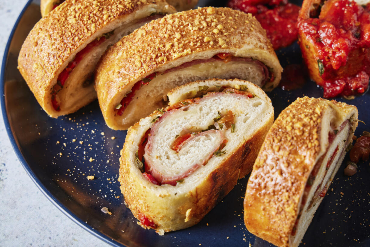 Salami and cheese stromboli.