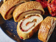 Salami and cheese stromboli.