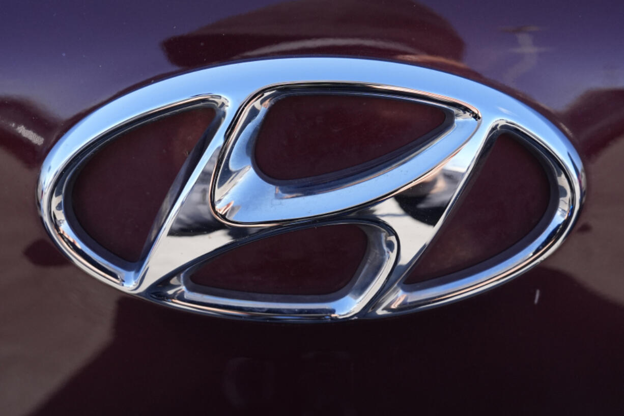 FILE - The Hyundai logo is seen at a new and used vehicles dealership in Palatine, Ill., March 20, 2024. (AP Photo/Nam Y.