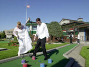 Steakburger was a birthday party favorite and even hosted a few weddings. Tabitha Dorman, 19, and Anthony Gibson, 18, play a round of golf after getting married there in 2002. The newlyweds were employees of Steakburger. Friends, family and co-workers were on hand to wish the couple well.