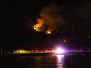 Wildfires burn along the New York and New Jersey border in Greenwood Lake, New York, Wednesday, Nov. 13, 2024.