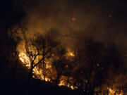 Wildfires burn along the New York and New Jersey border in Greenwood Lake, New York, Wednesday, Nov. 13, 2024.