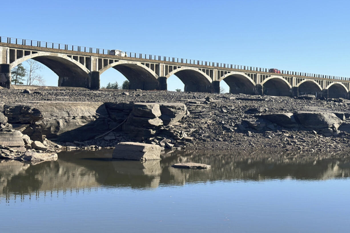 The Ashokan Reservoir is seen in Ulster County, N.Y., on Nov. 13. The system of upstate reservoirs that serves water to New York City is at 63 percent capacity due to the drought, down from the normal 79 percent capacity.