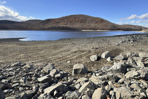 This Monday, Nov. 11, 2024 image shows the Wanaque Reservoir is in Ringwood,  N.J.