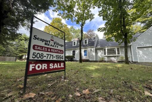 FILE - A home for sale in Sudbury, Mass., is shown on Sept. 22, 2024.