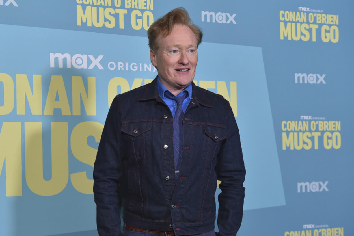 FILE - Conan O&#039;Brien arrives at a photo call for &quot;Conan O&#039;Brien Must Go&quot; in Los Angeles on April 16, 2024.